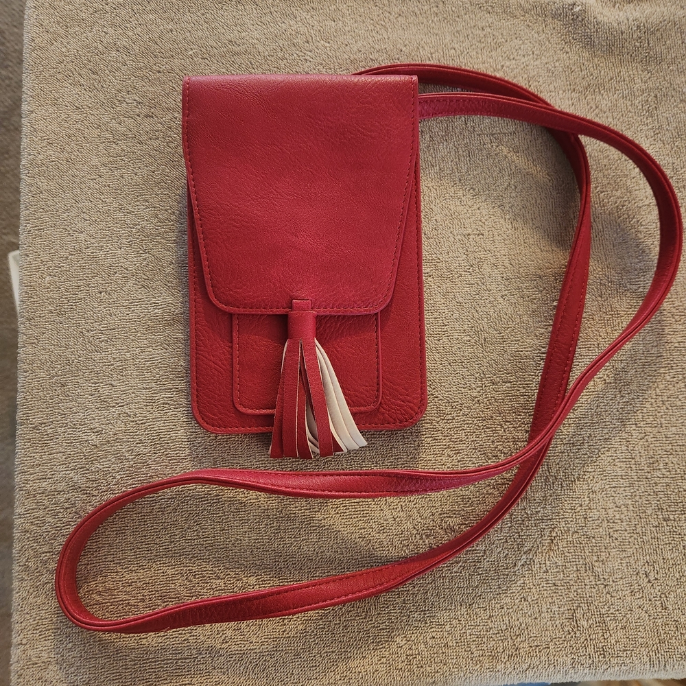 Pink Leather Adjustable Crossbody Wallet By K Carroll